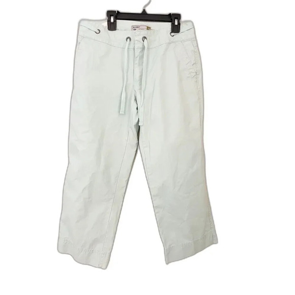 Vintage Y2K Old Navy Women’s Capri Wide Leg Pants 6 Low Ride Cotton Baby Blue - Picture 1 of 7
